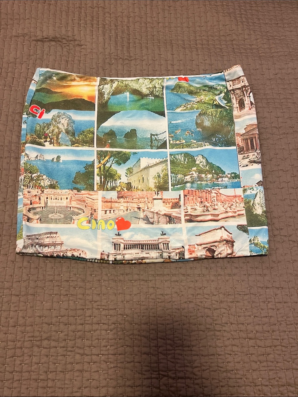 Tiger Mist Scenic Collage Mini Skirt - Multicolor
